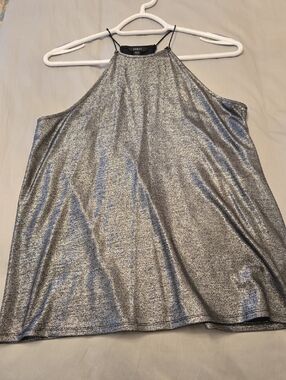Guess Gun Metal Metallic Halter Camisole